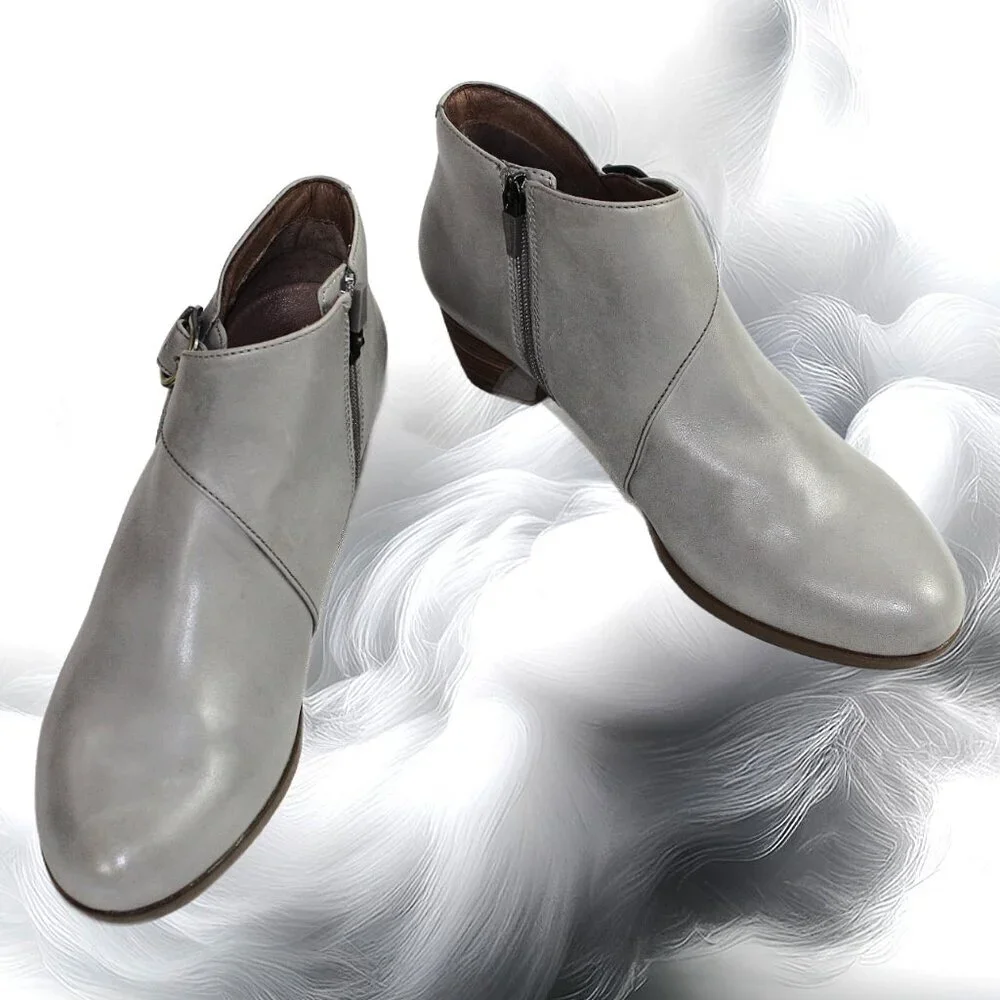 Dansko Darbie Anline Stone Grey Buckle Detail Ankle Shootie, Size 40,  US 9.5-10